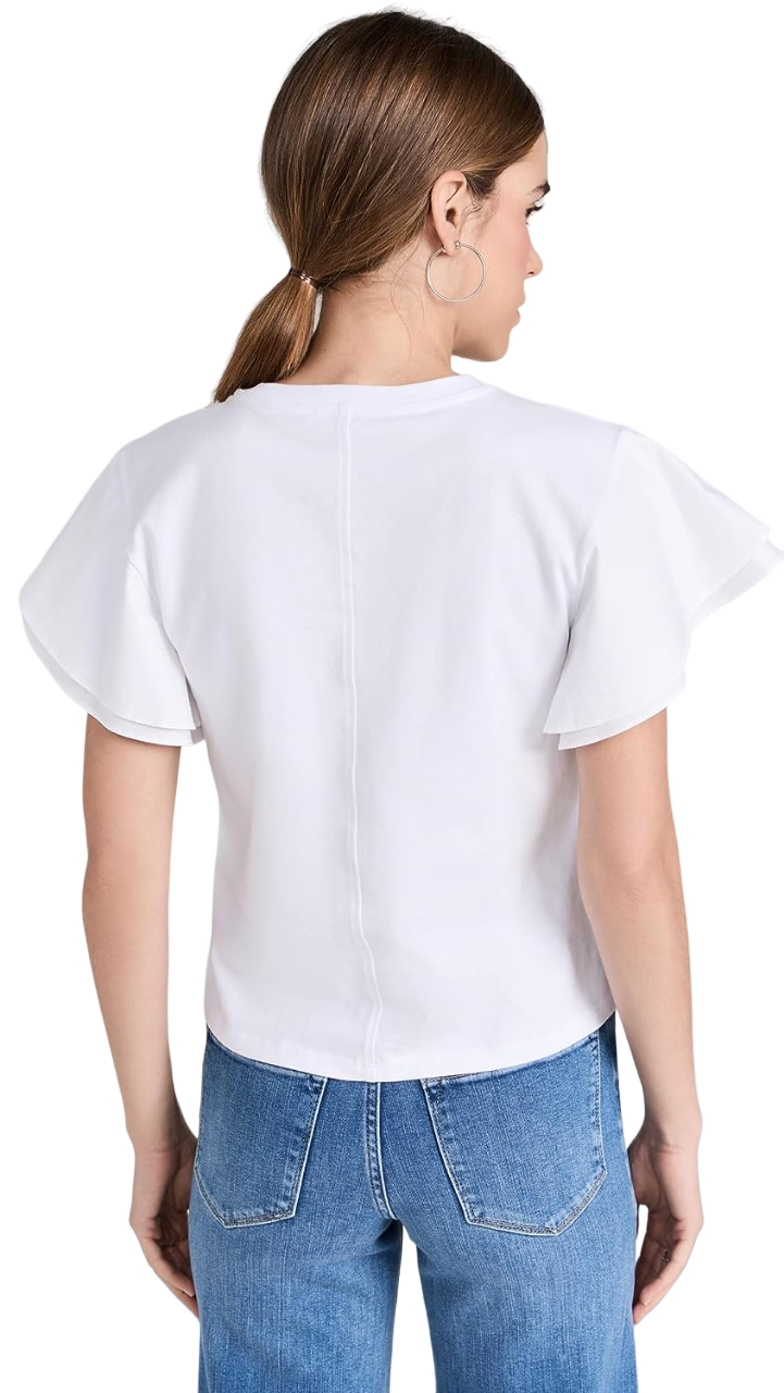 Flounce Crew Tee - Blanc