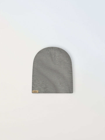Thin Ribbed Beanie - Grey