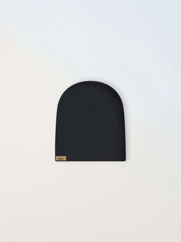 Thin Ribbed Beanie - Black