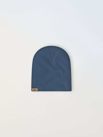 Thin Ribbed Beanie - Blue