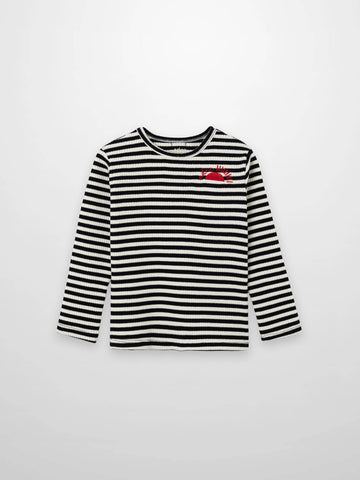 Striped Crew Neck T-Shirt - Black & White
