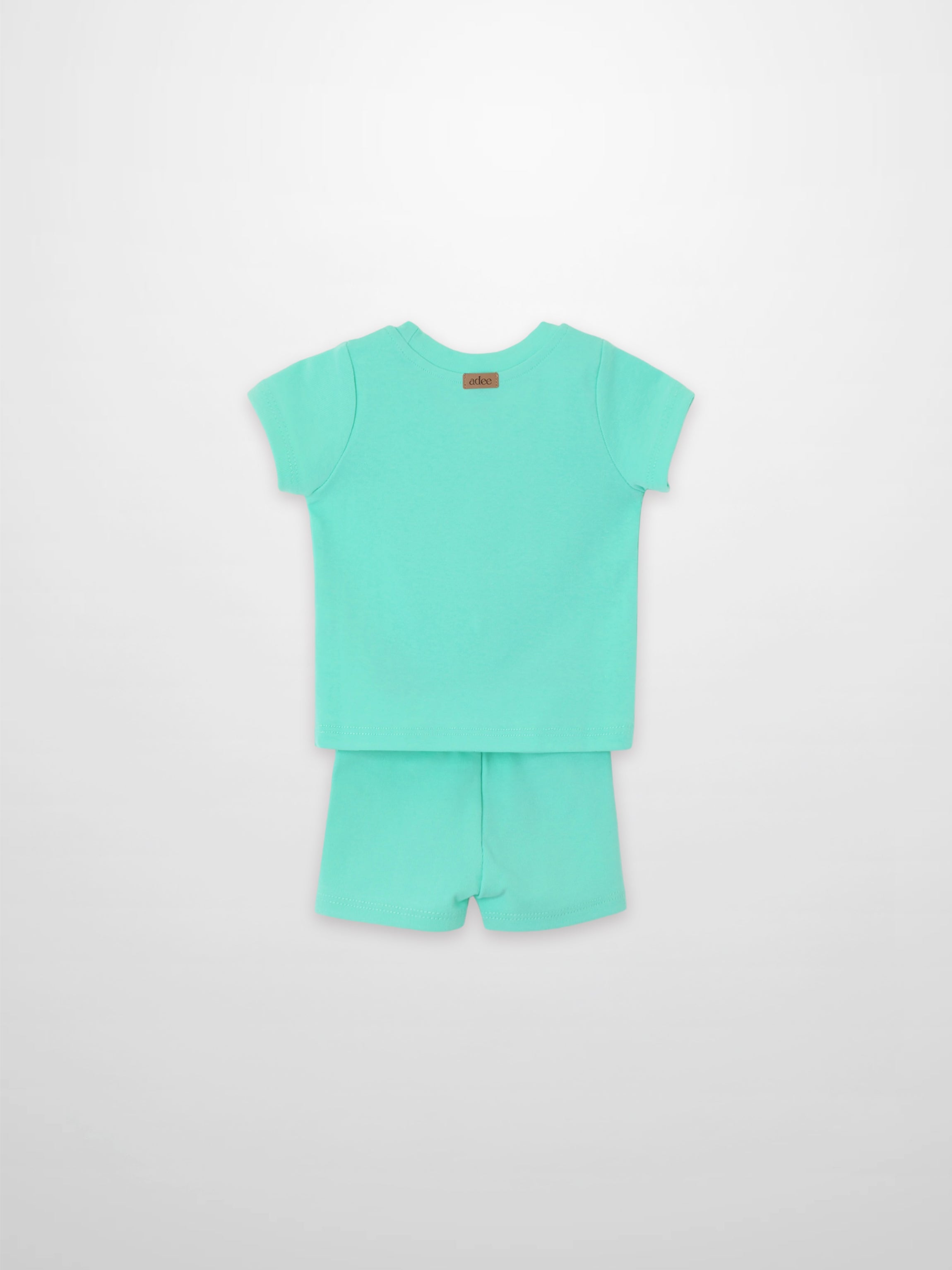 Short Sleeve Boxy T-shirt  & Shorts Set - Mint Green