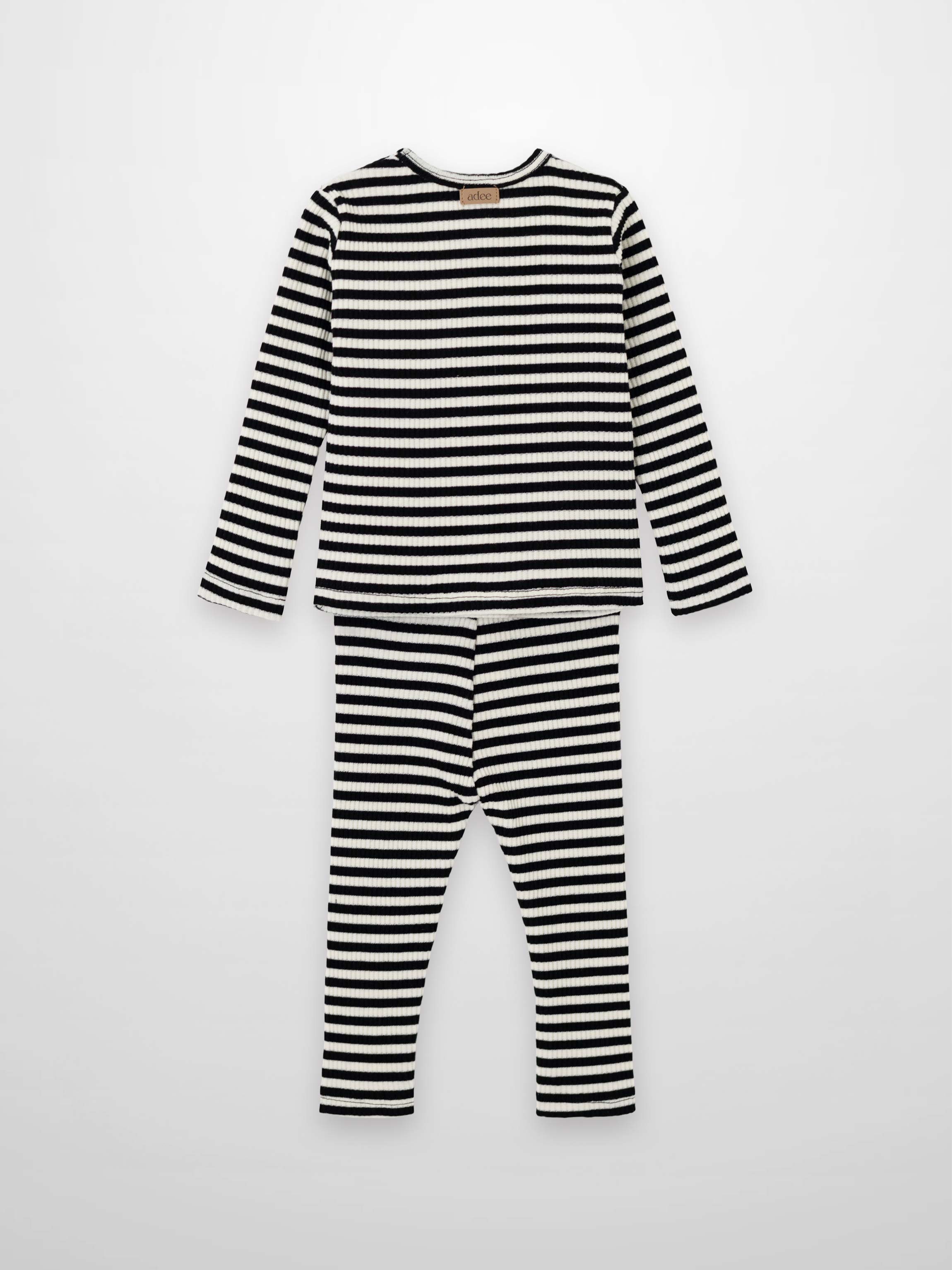 Striped Legging Set - Black & White