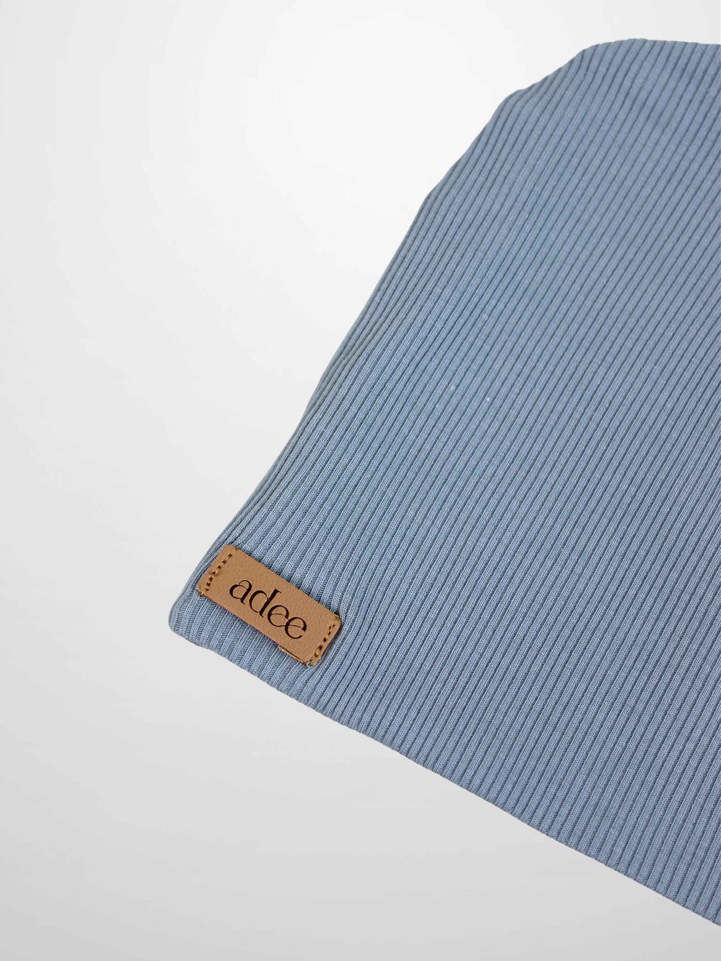 Thin Ribbed Beanie - Light Blue