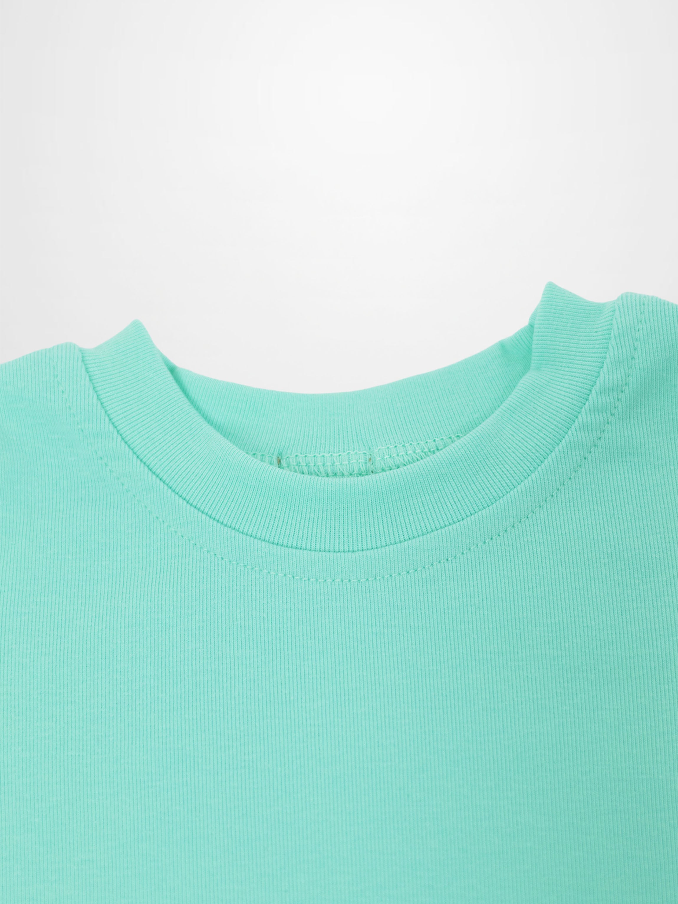 Short Sleeve Boxy T-shirt  & Shorts Set - Mint Green