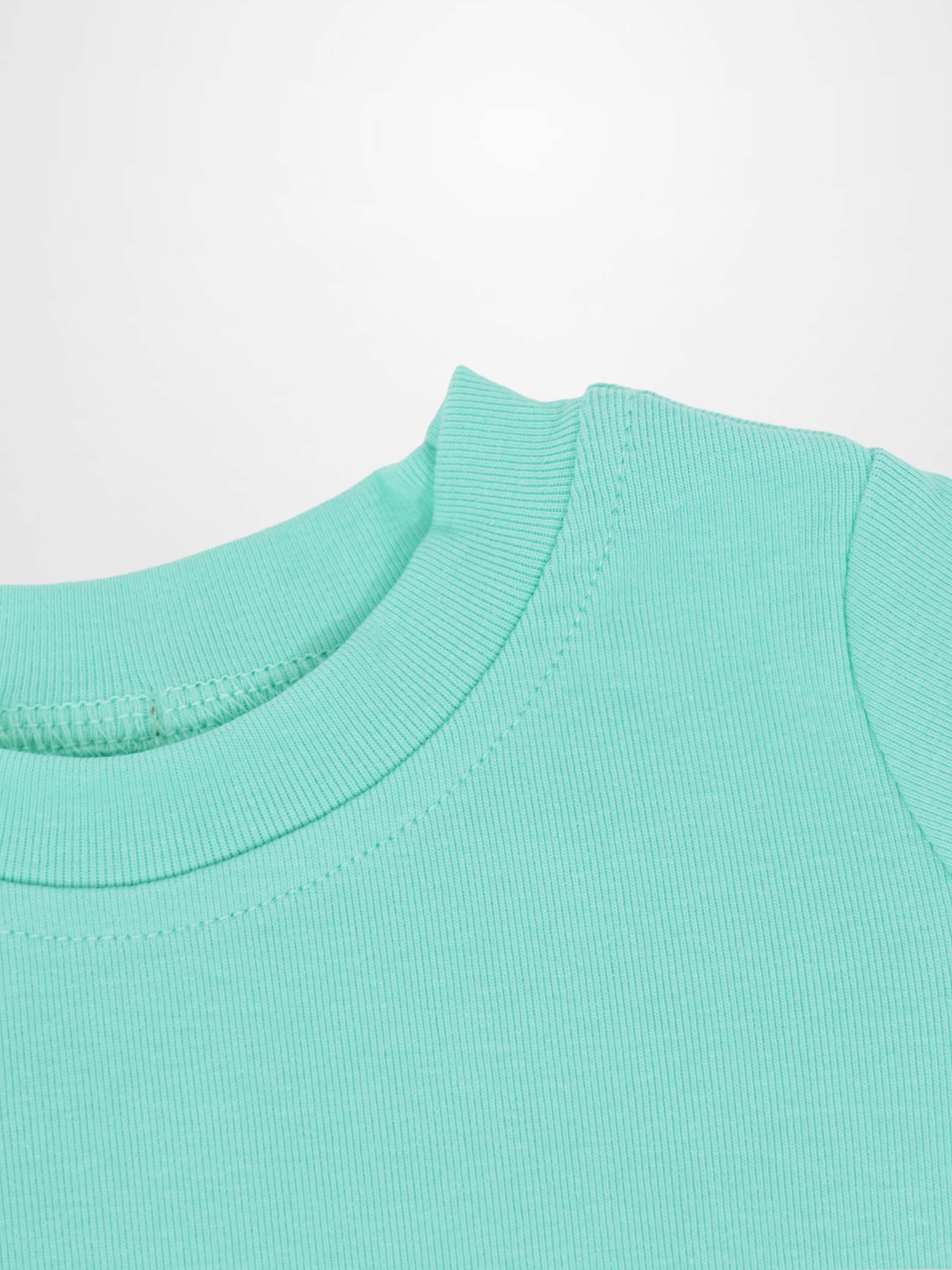 Short Sleeve Boxy T-shirt  & Shorts Set - Mint Green