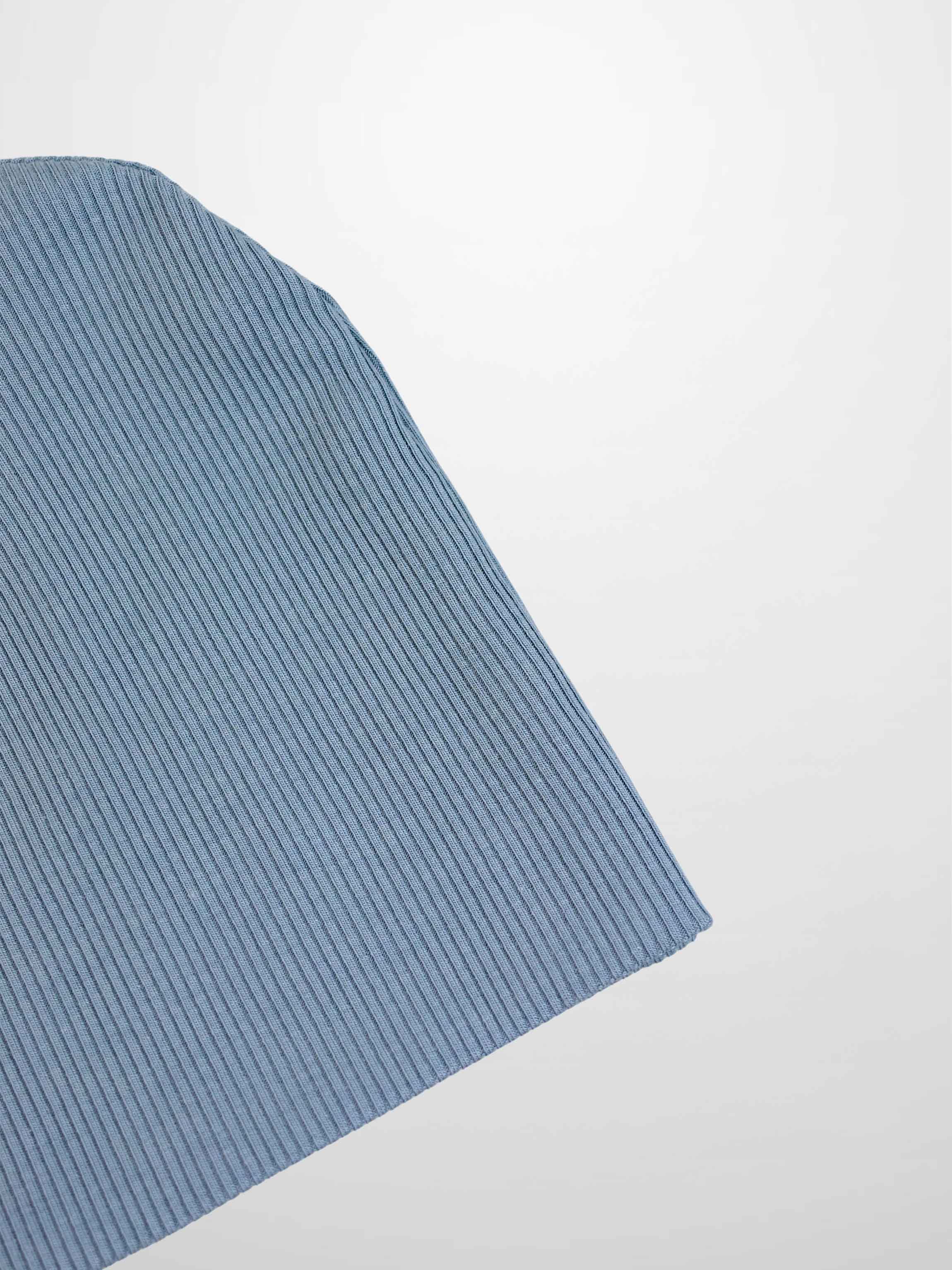 Thin Ribbed Beanie - Light Blue