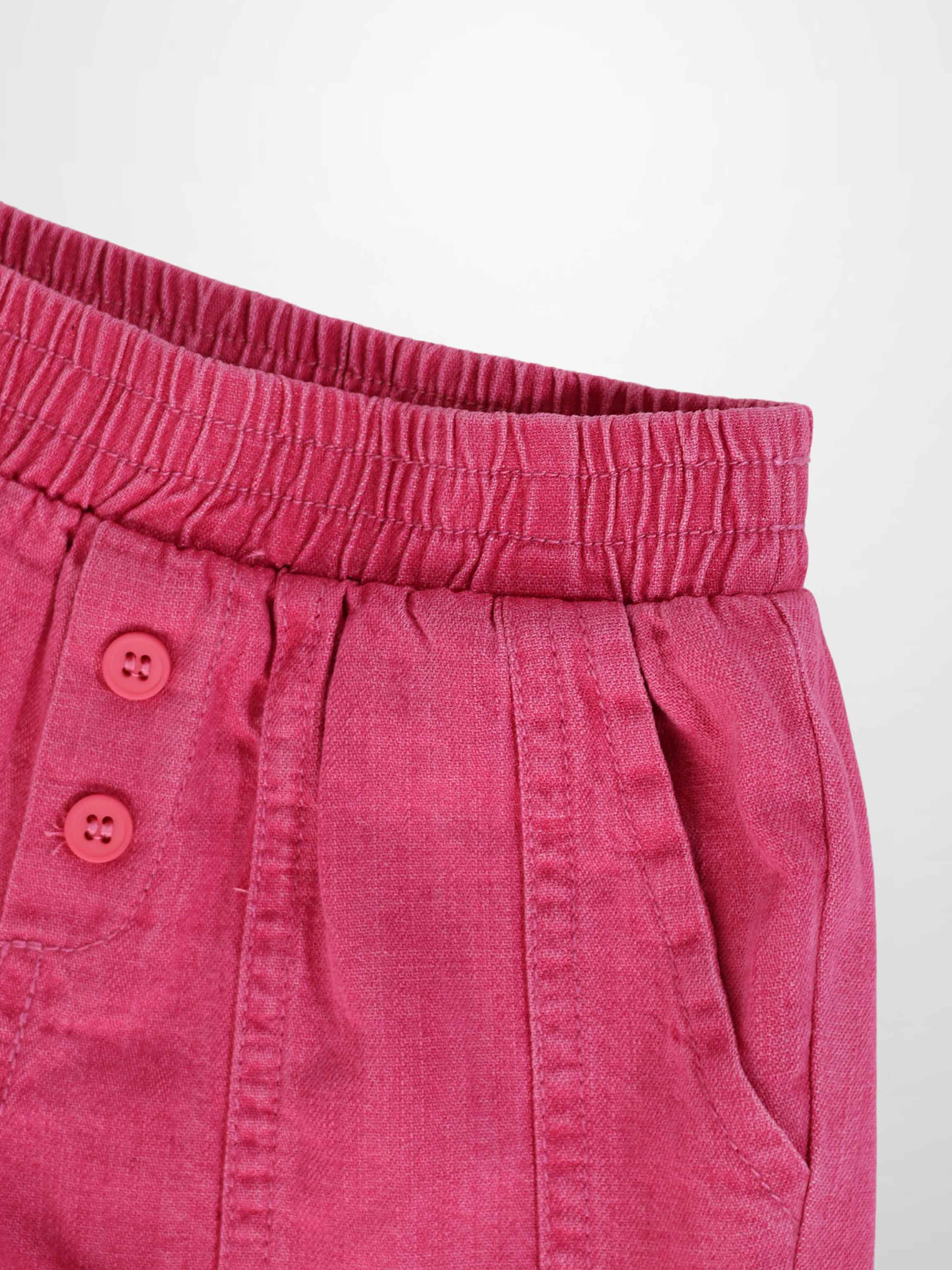 Paneled Shorts - Pink Denim