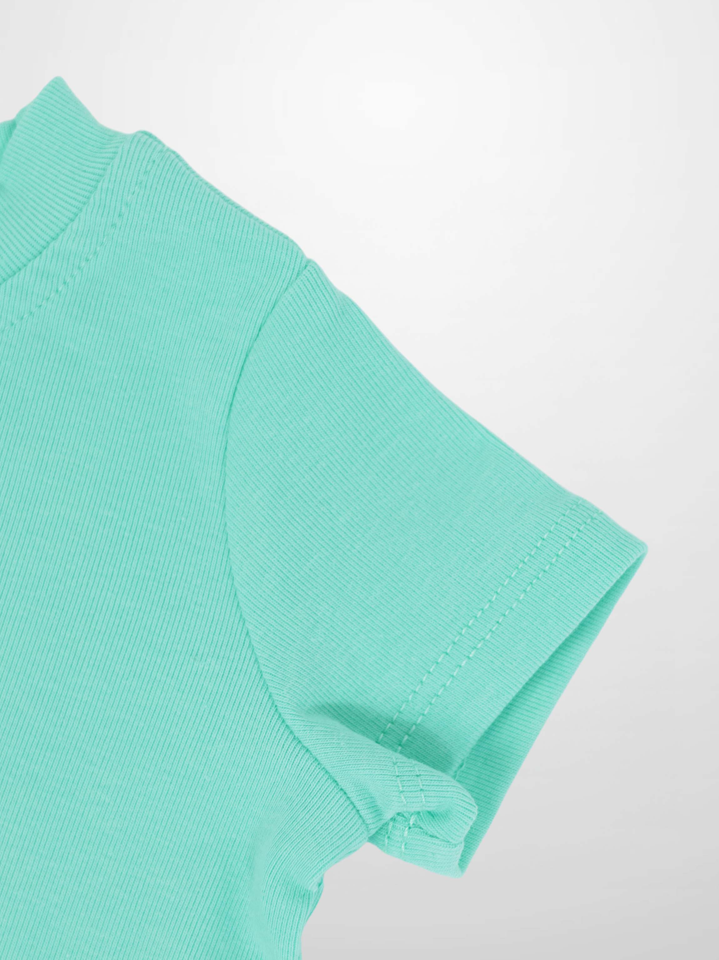 Short Sleeve Boxy T-shirt  & Shorts Set - Mint Green