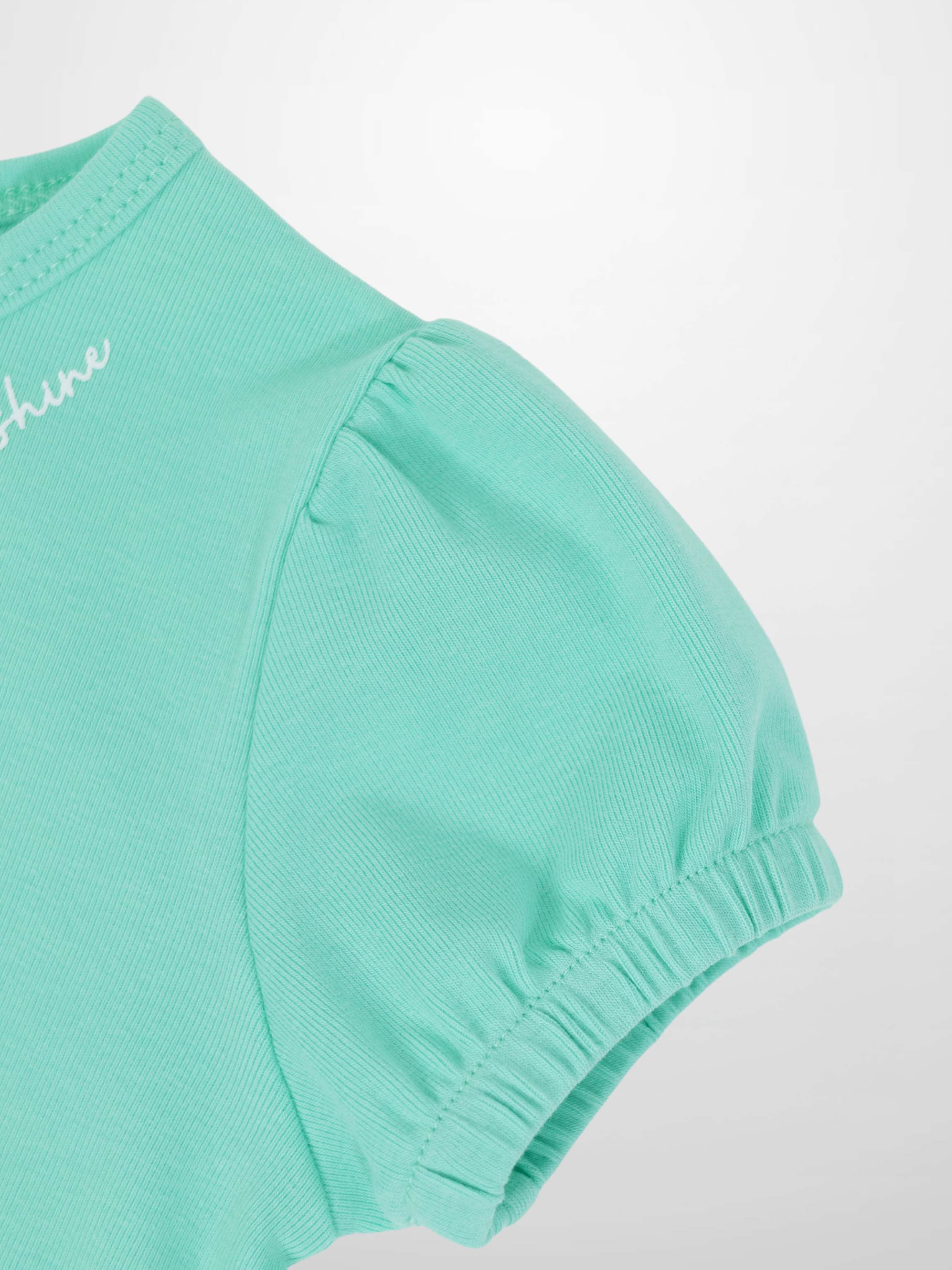 Short Puff Sleeve T-shirt - Mint Green