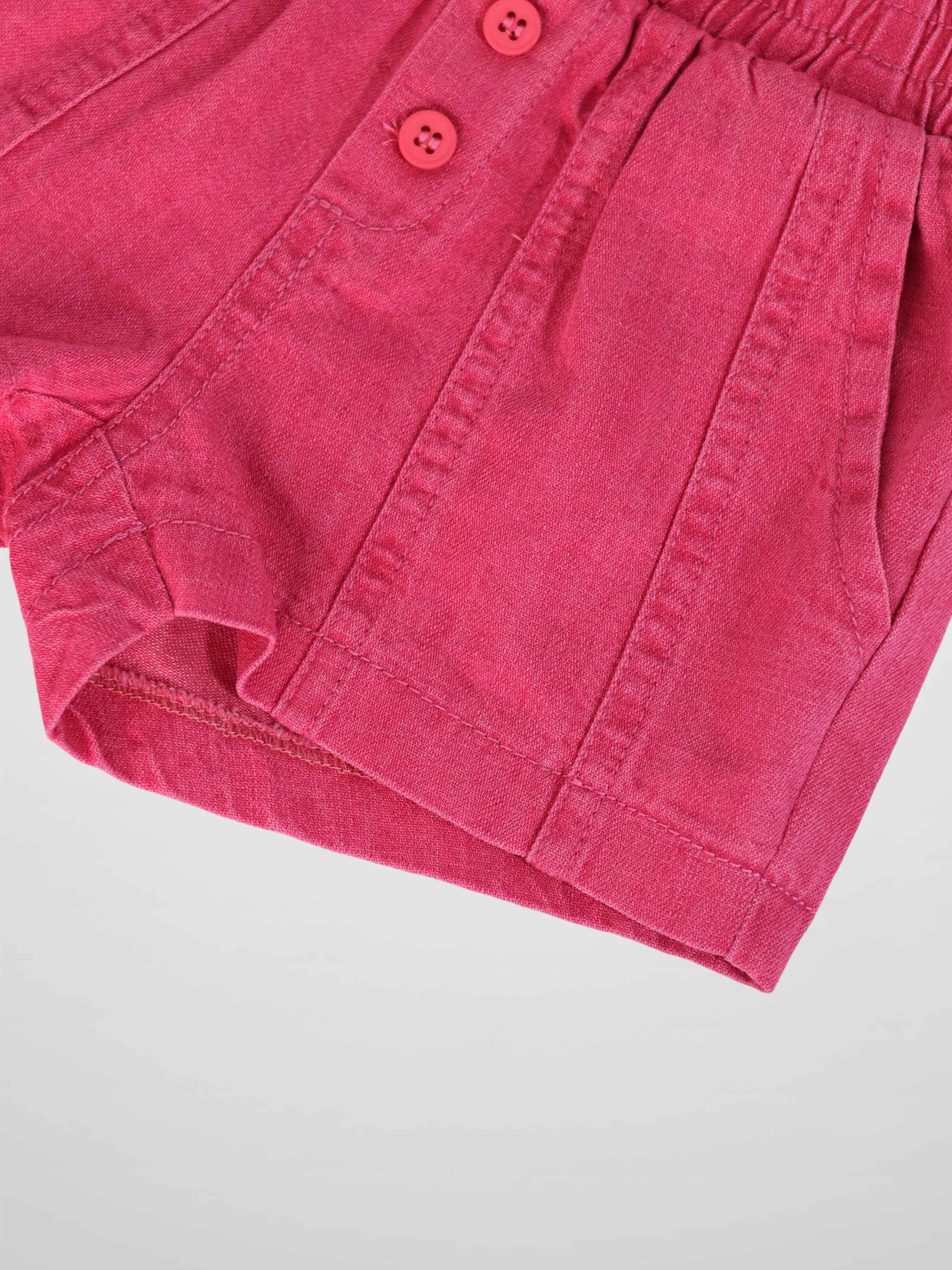 Paneled Shorts - Pink Denim