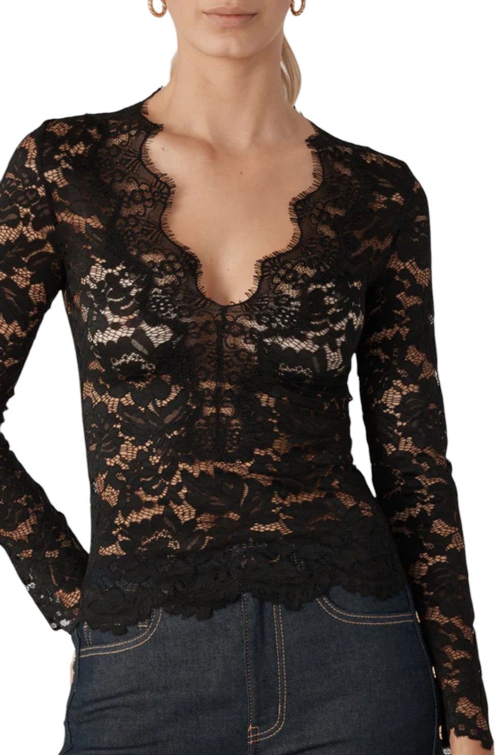 Yoko Lace Top - Black