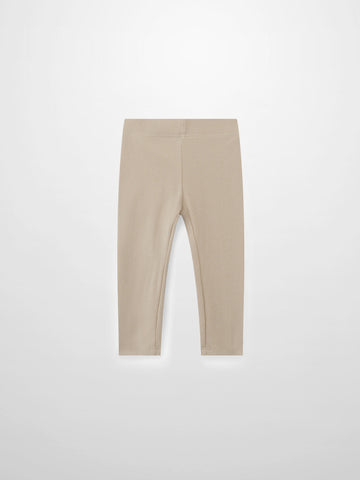 Non Ribbed Leggings - Taupe