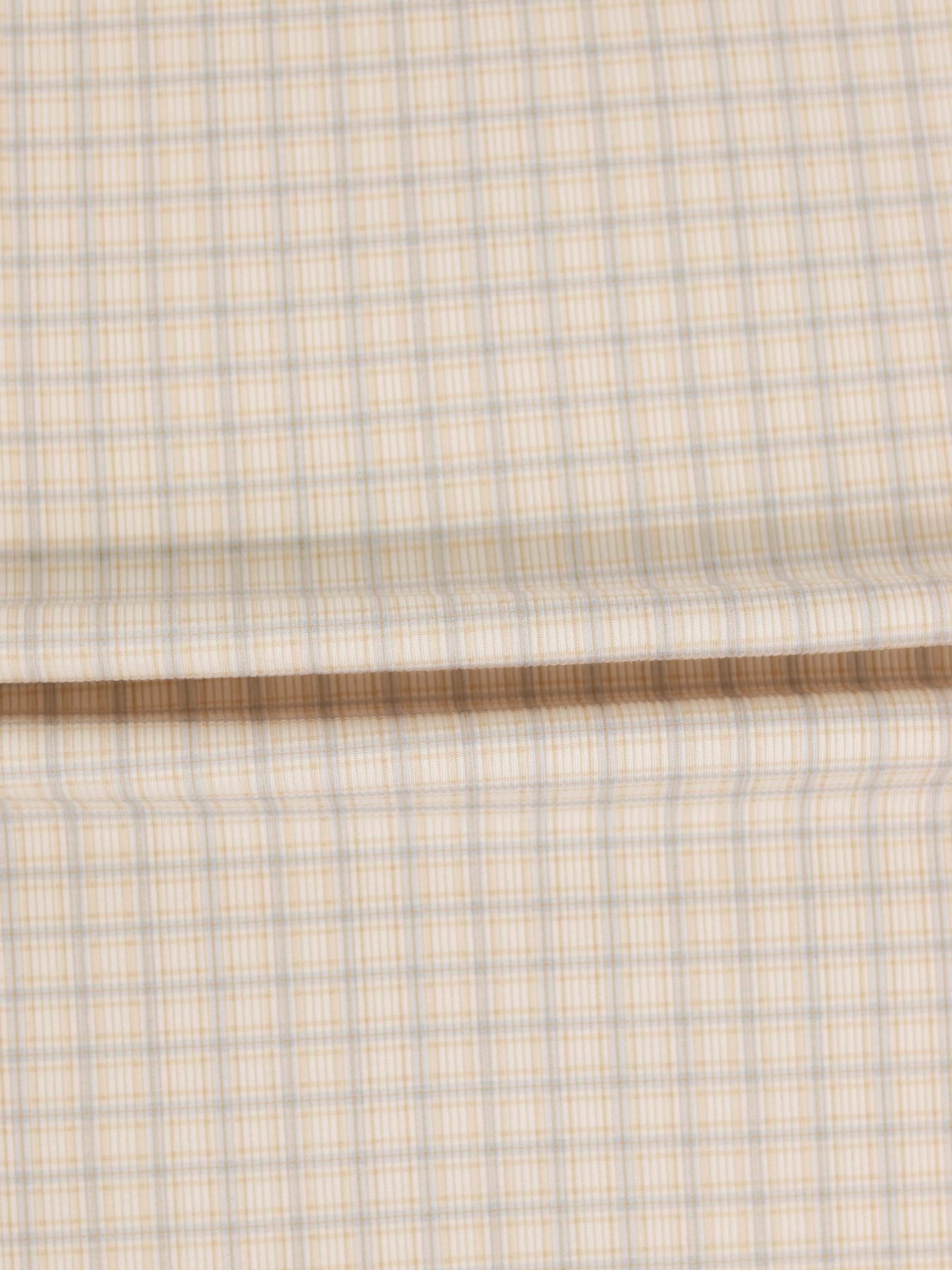 Oatmeal Grid Stretchy - Blue