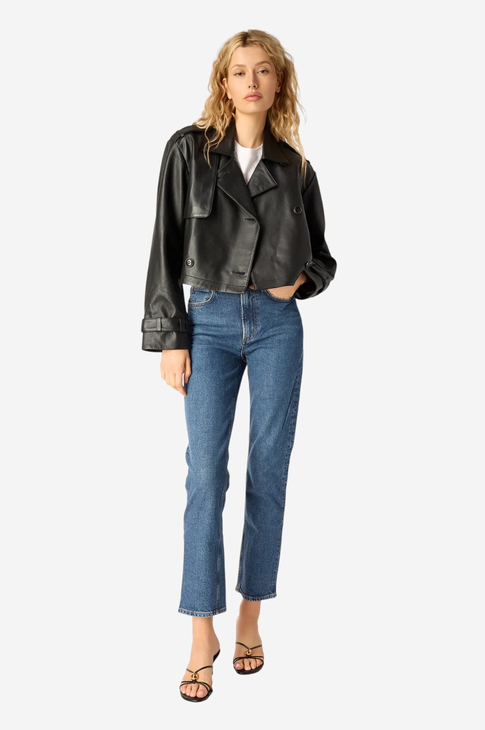 Saskia Genuine Leather Jacket - Black