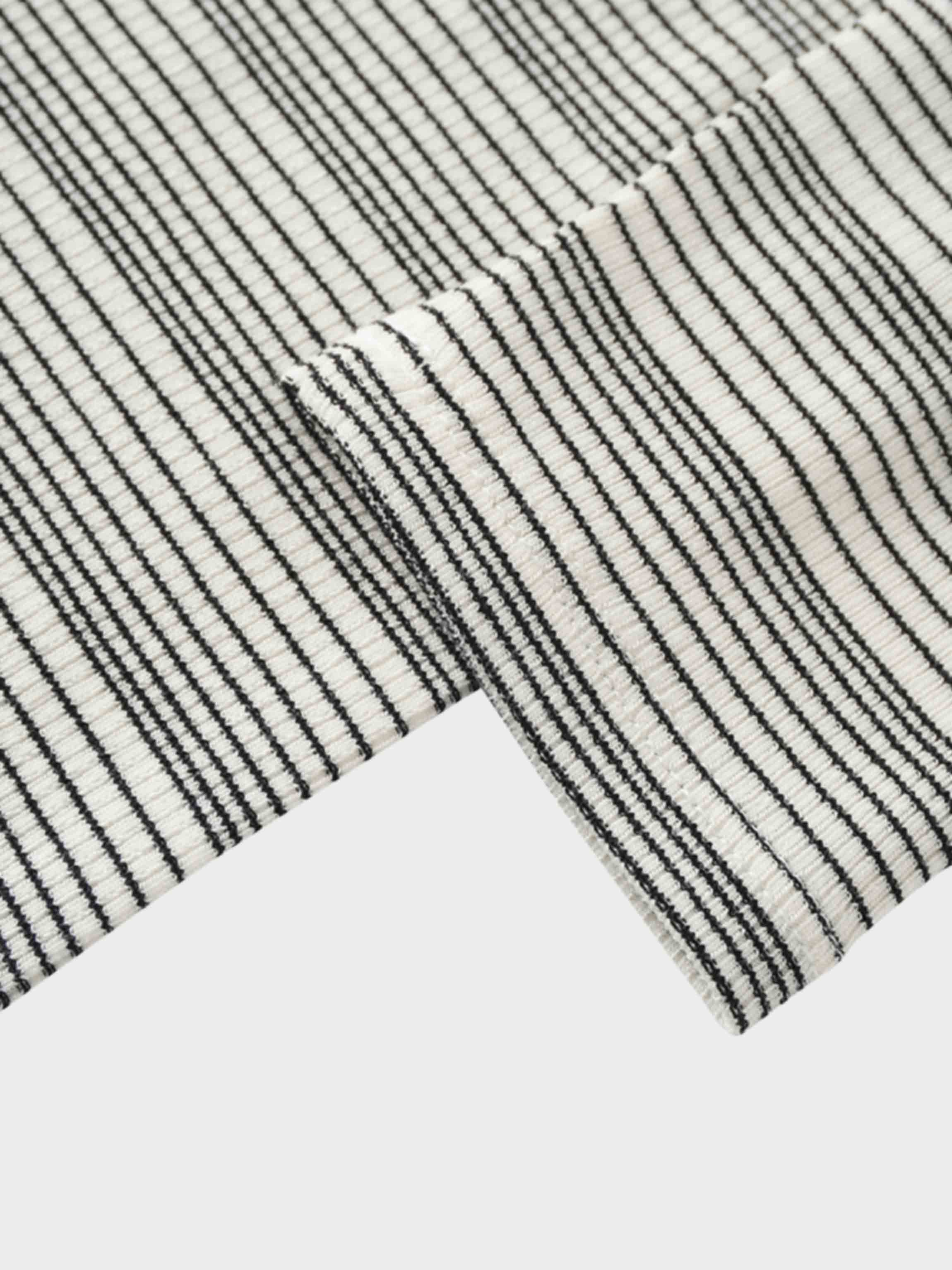 Black Striped  Fitted 3/4 Sleeve T-Shirt