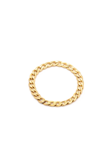 Cubano Chain Ring - Solid 14k Gold