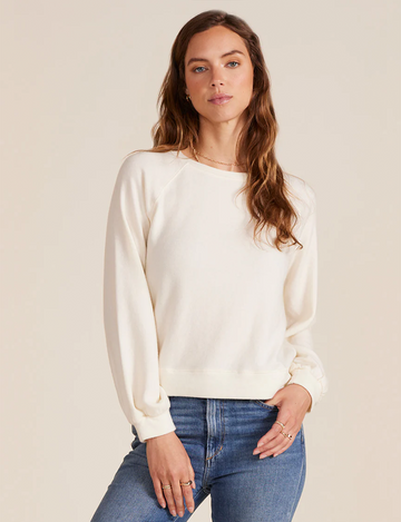 Long Sleeve Raglan Top, Cream