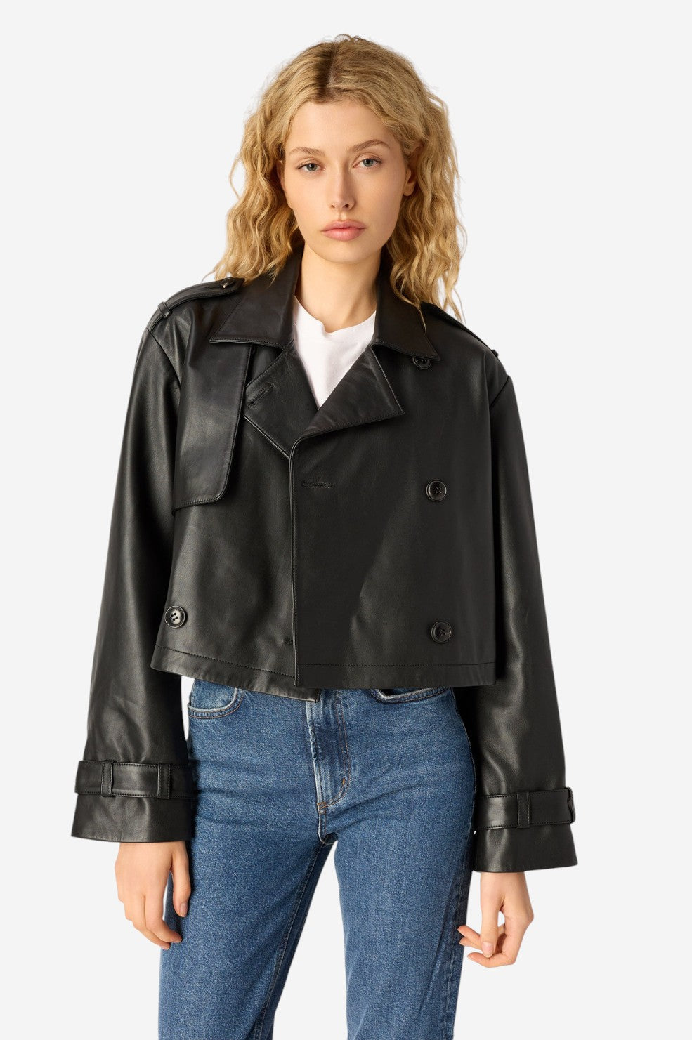 Saskia Genuine Leather Jacket - Black