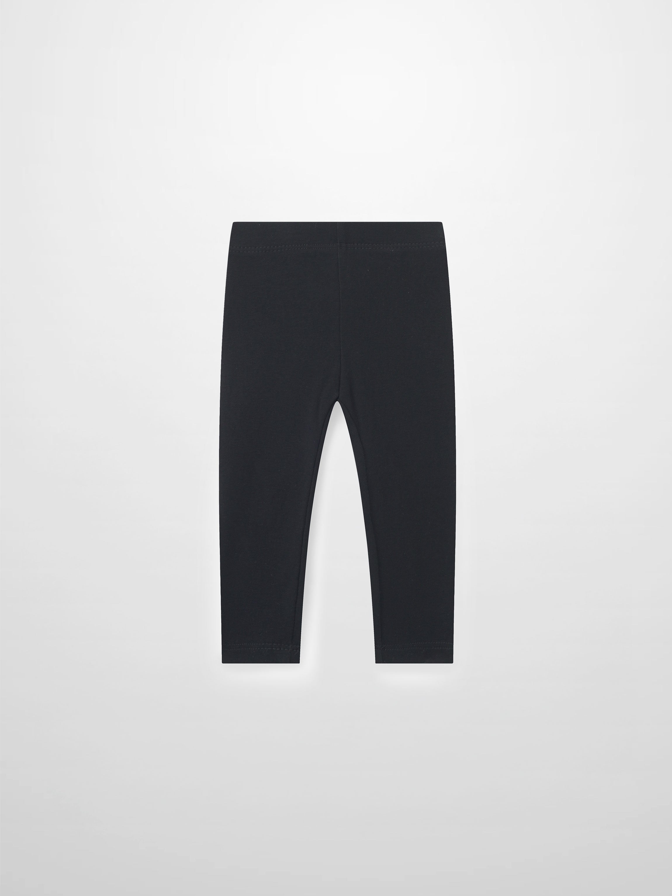 Non Ribbed Leggings- Black