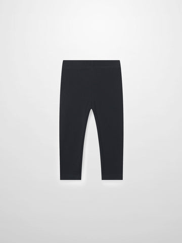Non Ribbed Leggings- Black
