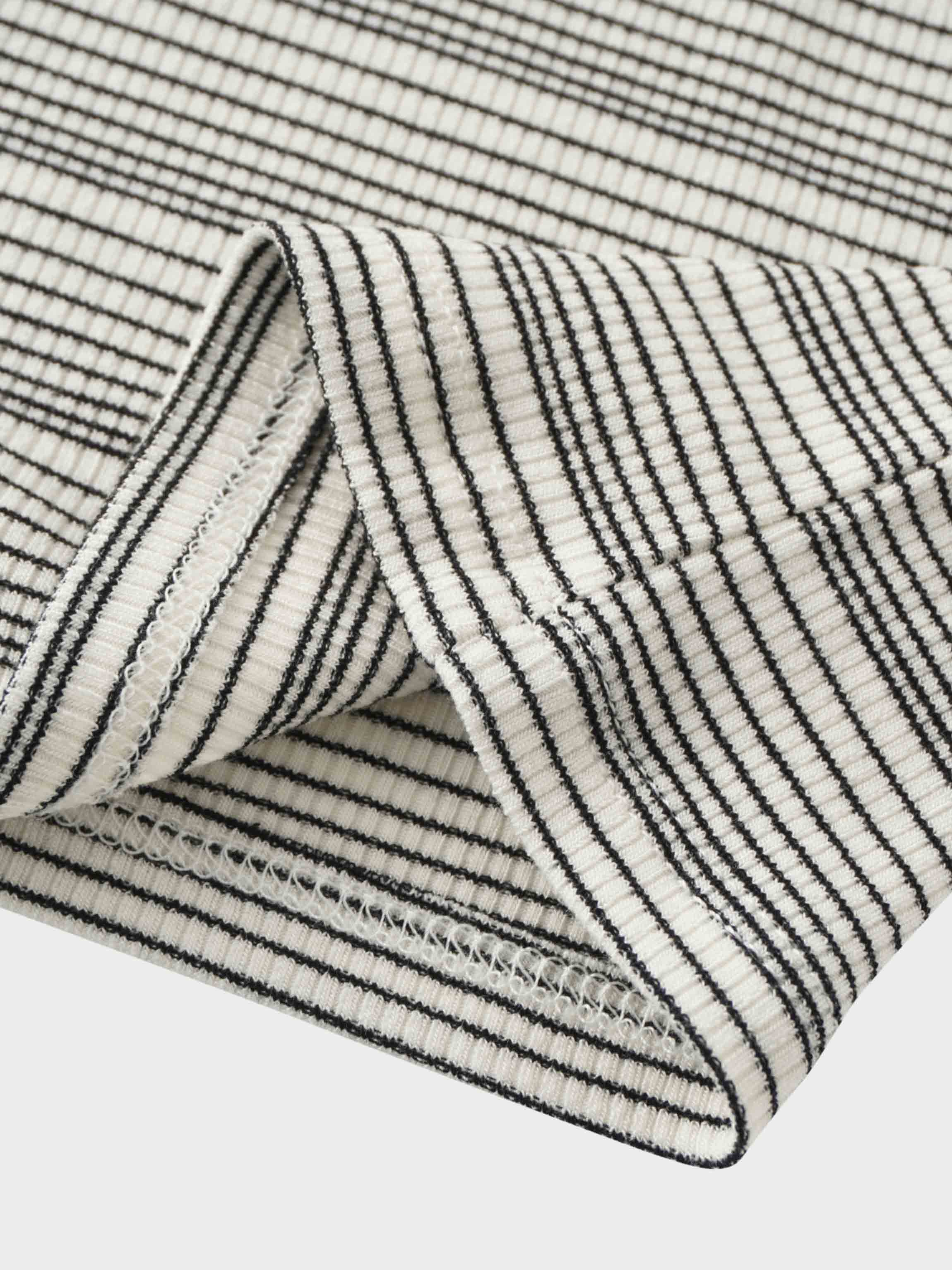 Black Striped  Boxy T-Shirt