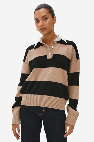 Paxton Sweater - Oatmeal Black