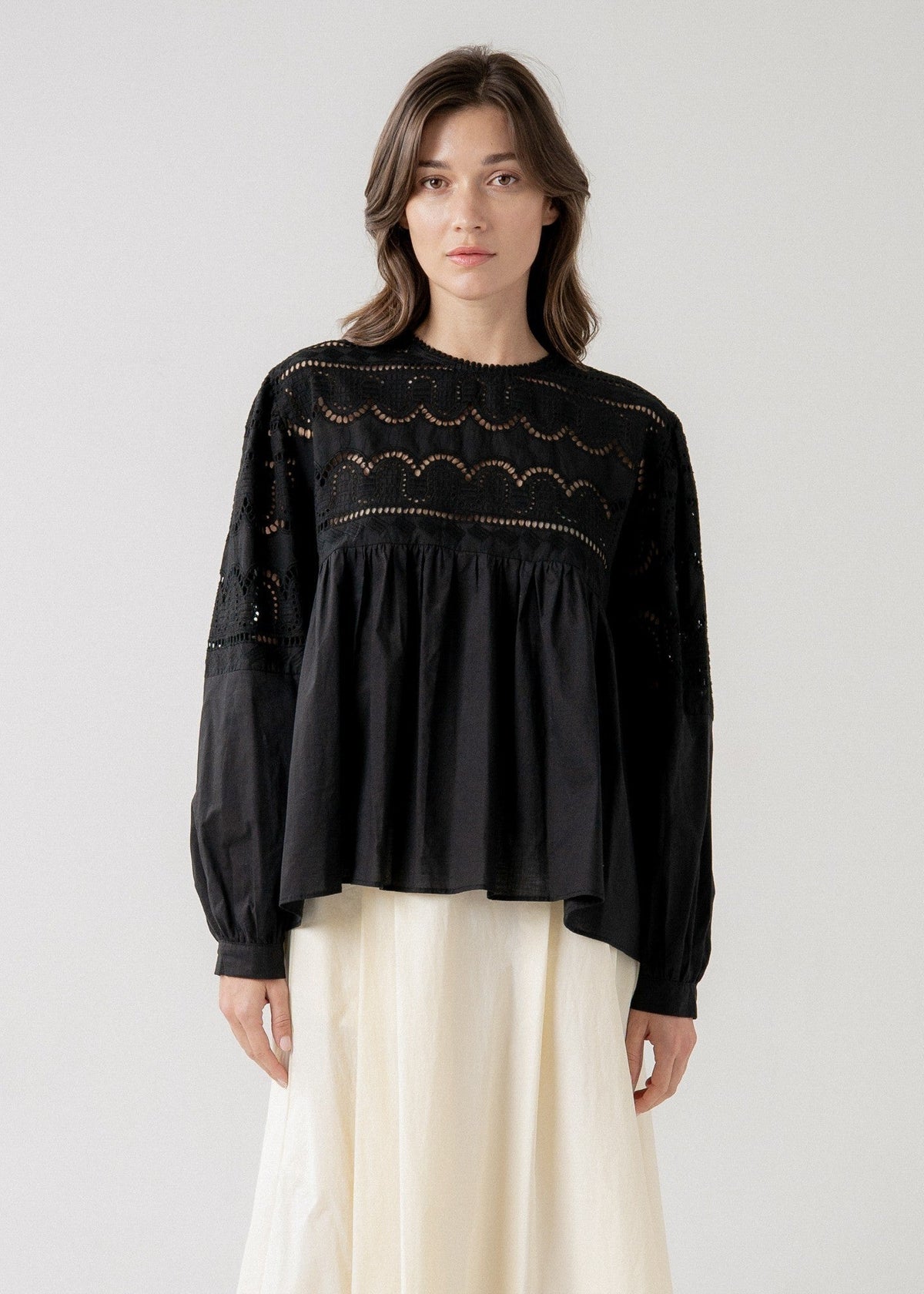 LILA LONGSLEEVE BABYDOLL BLOUSE