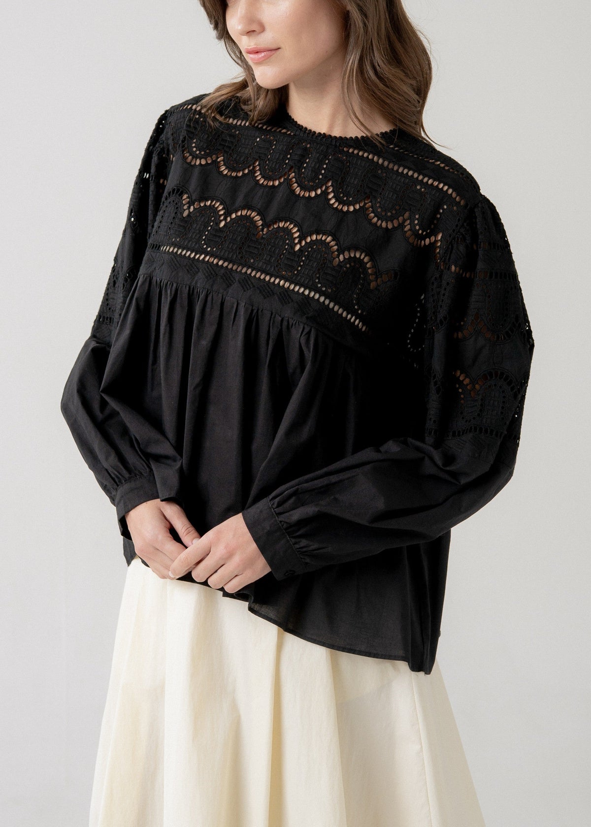 LILA LONGSLEEVE BABYDOLL BLOUSE