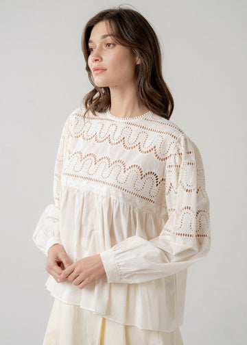 LILA LONGSLEEVE BABYDOLL BLOUSE