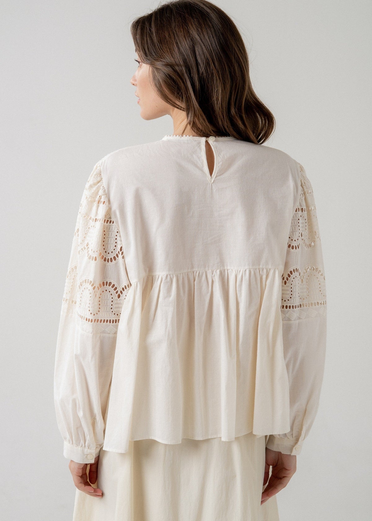 LILA LONGSLEEVE BABYDOLL BLOUSE
