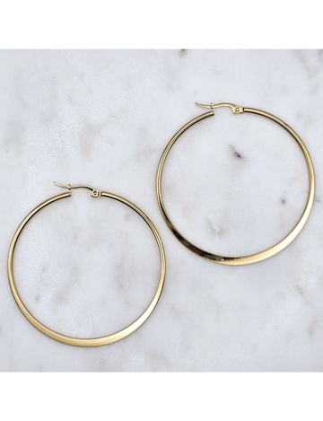 Classic Gold Hoops, Large