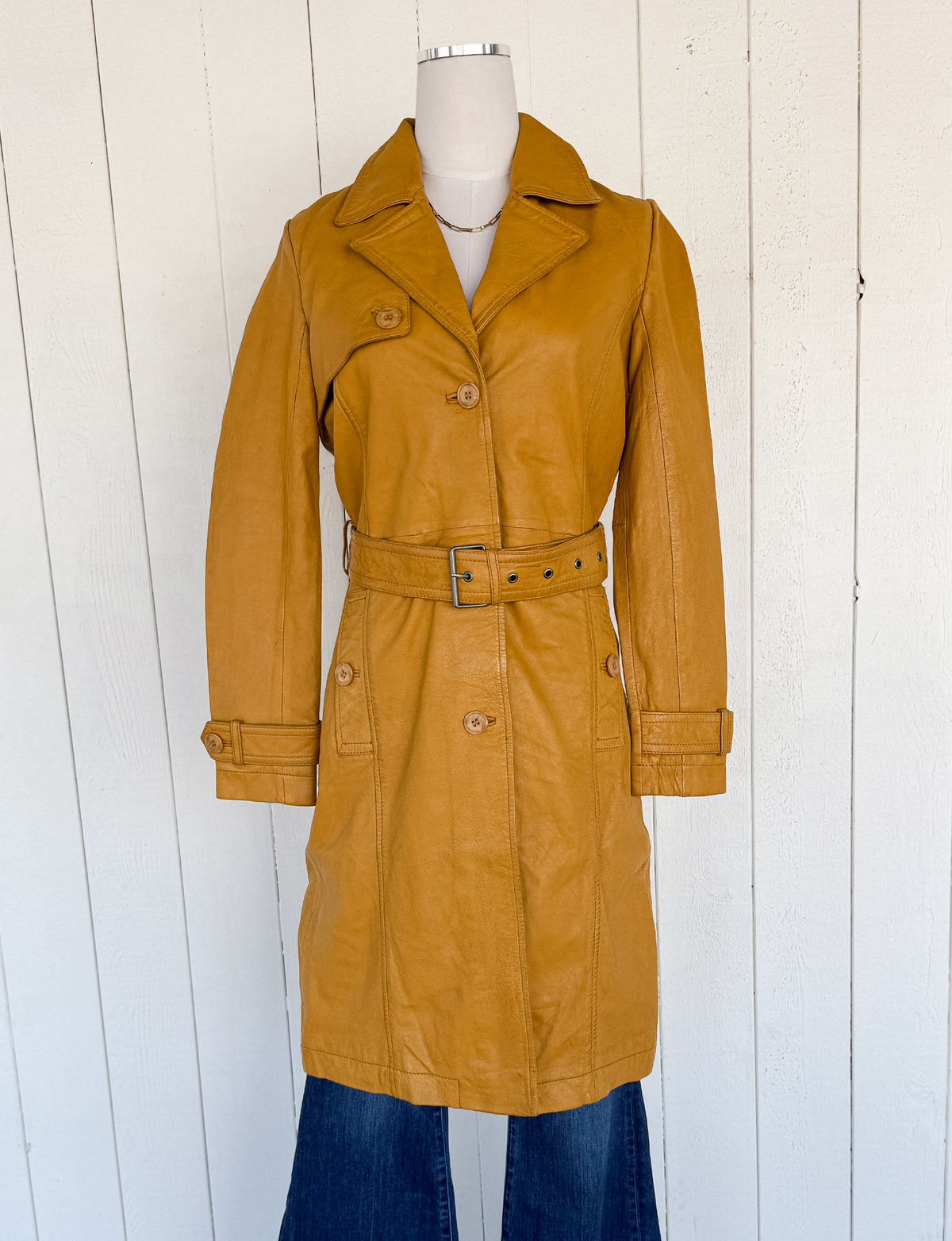 Leah CF Trench Coat, Dark Yellow