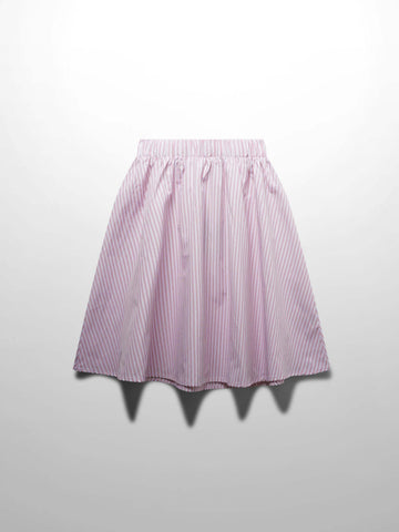 Striped Cotton Skirt-Pink