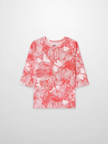 Pink Petal 3/4 Sleeve T-shirt