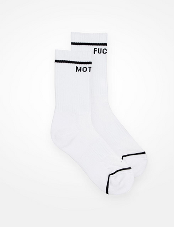 "Mother F*cker" Socks, White/Black