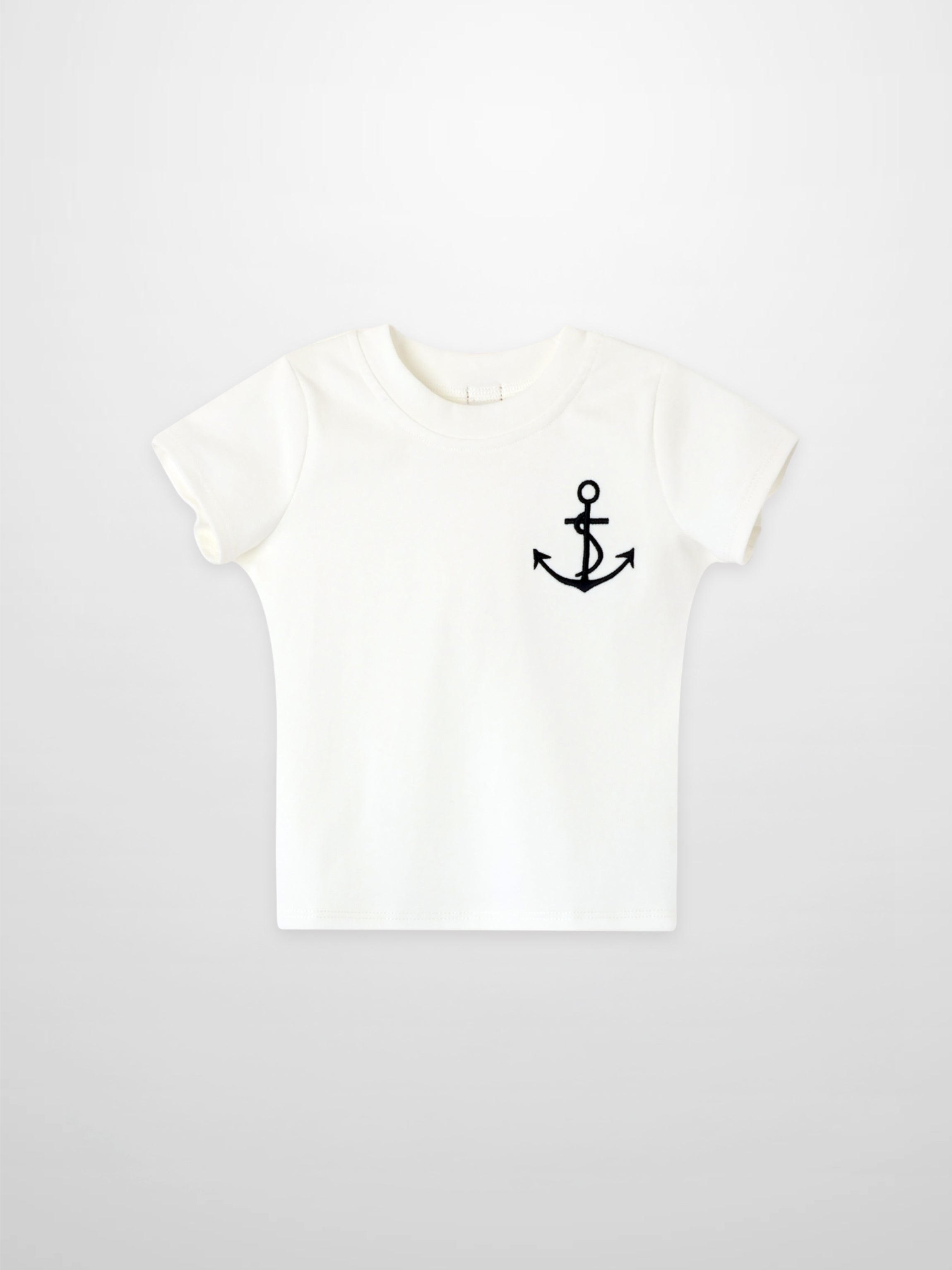Embroidered Anchor Boxy Short Sleeve T-Shirt