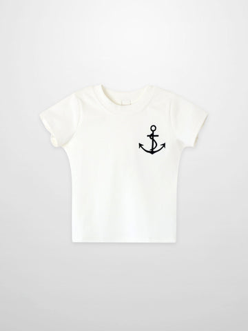 Embroidered Anchor Boxy Short Sleeve T-Shirt