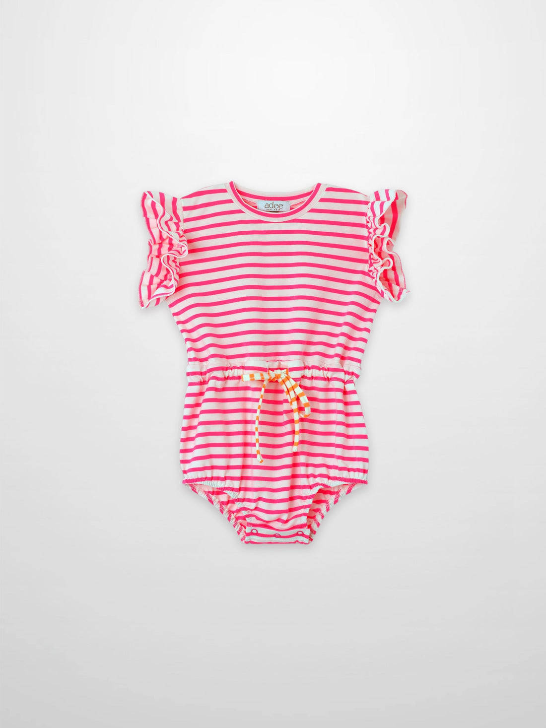 Neon Pink Striped Romper