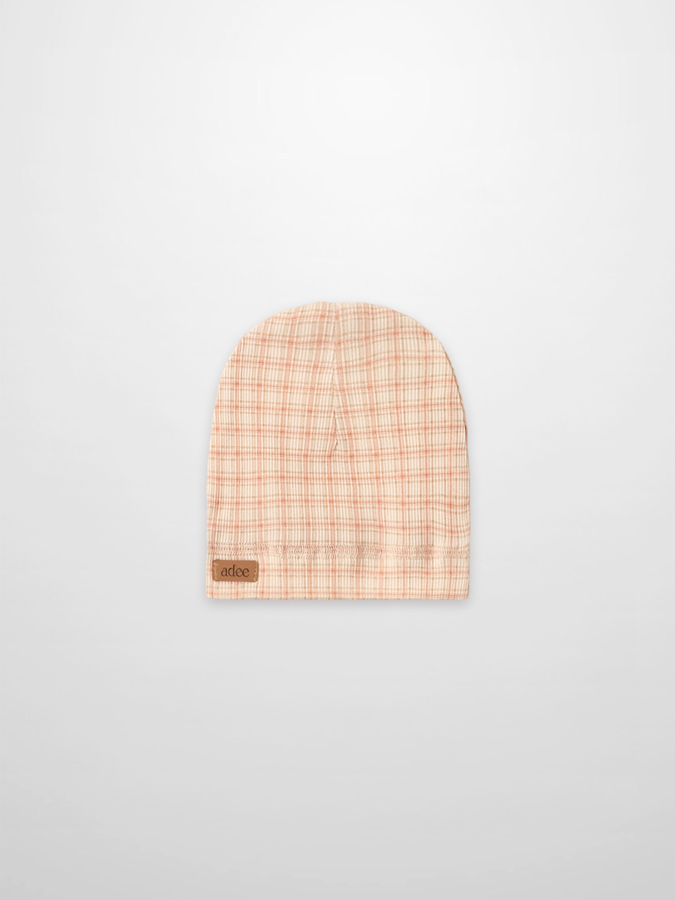 Oatmeal Grid Hat - Pink
