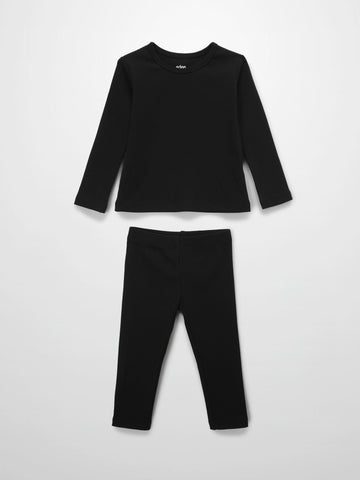 Thin Ribbed Pajama - Black