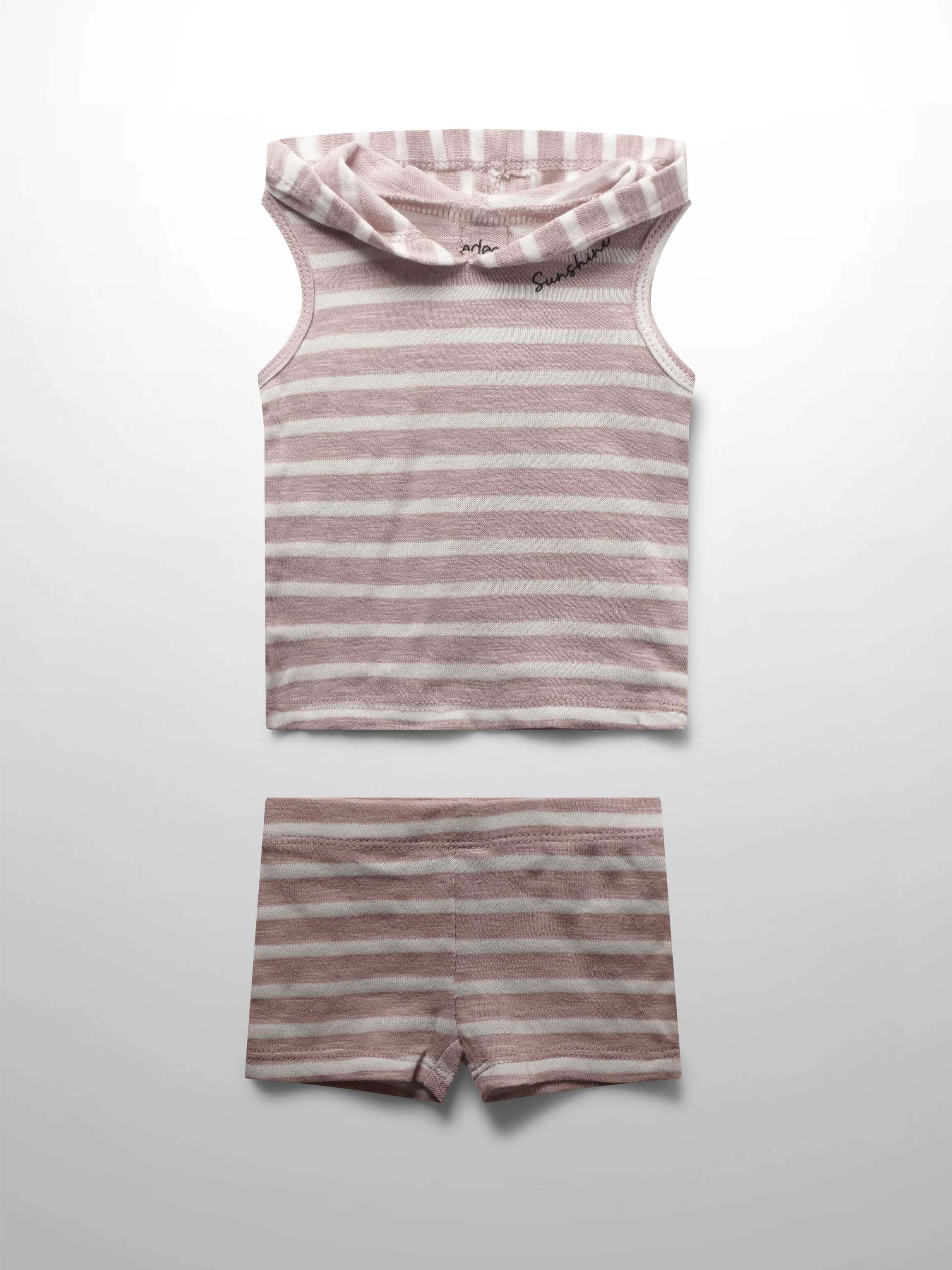 Striped Tank Set- Pastel Pink