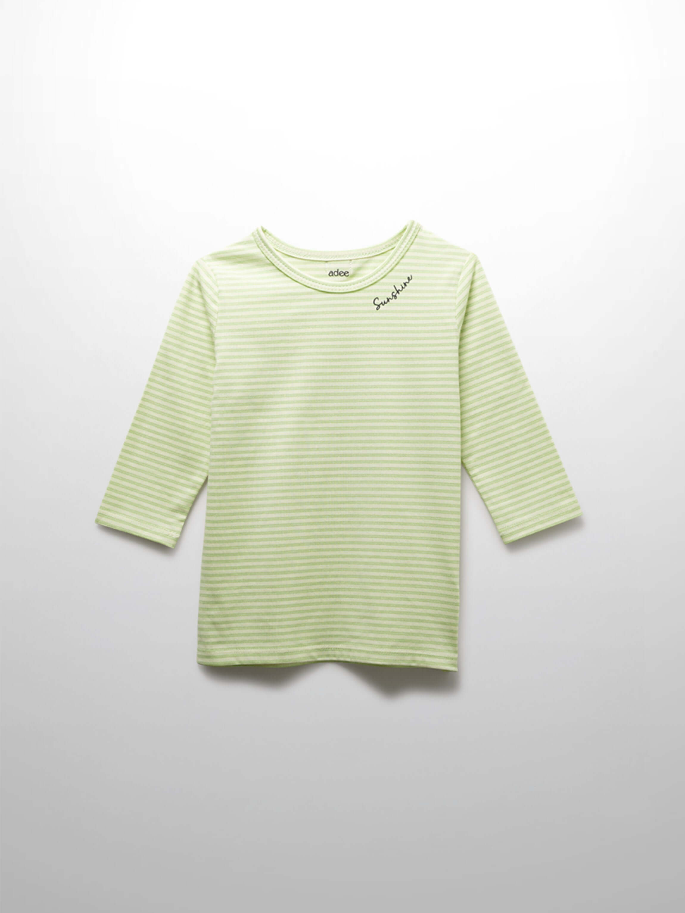 Yellow Striped 3/4 Sleeve T-Shirt