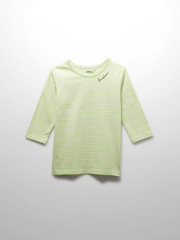 Yellow Striped 3/4 Sleeve T-Shirt