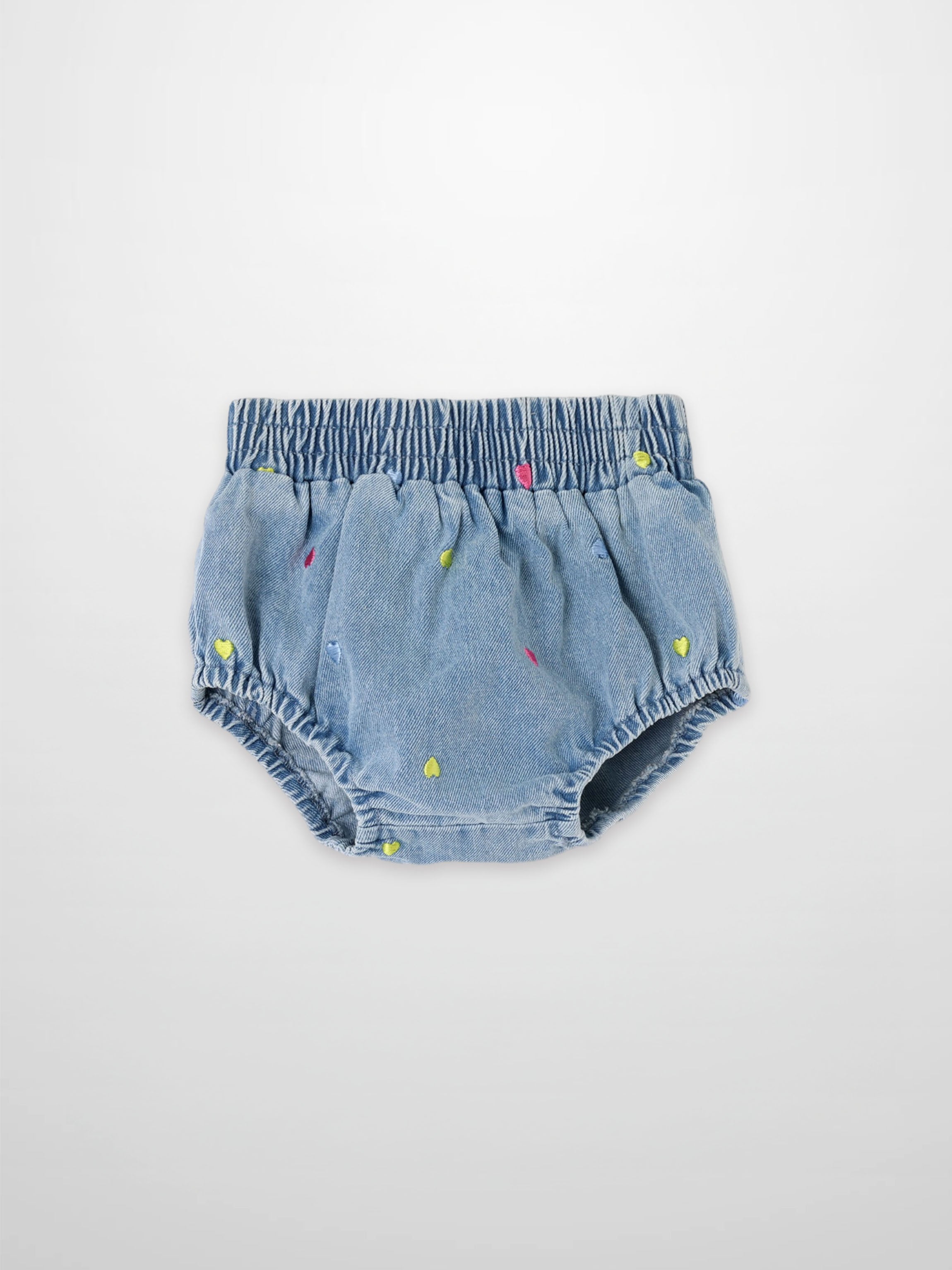 Embroidered Heart Denim Bloomers