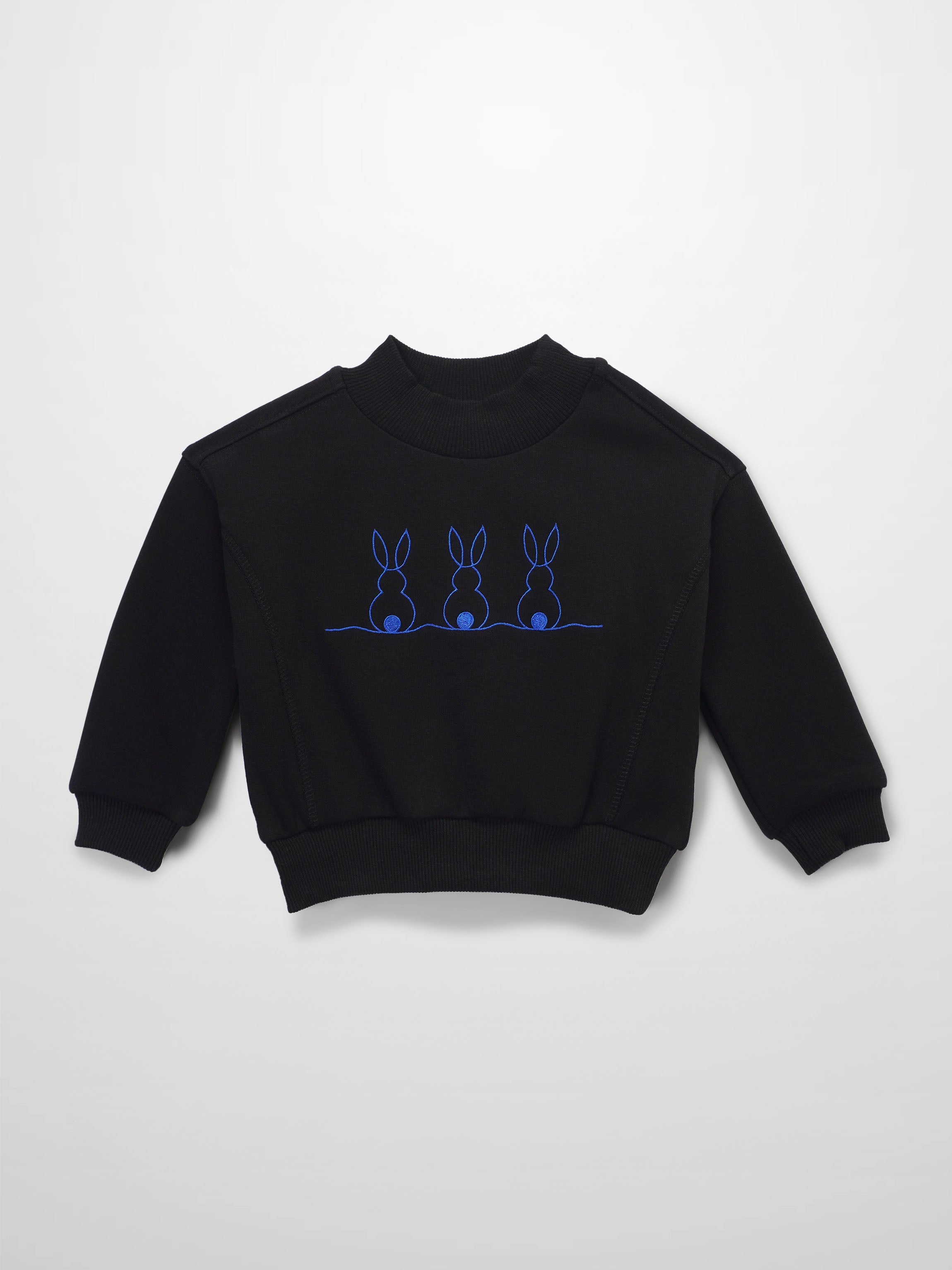 Embroidered Bunny Sweatshirt - Blue