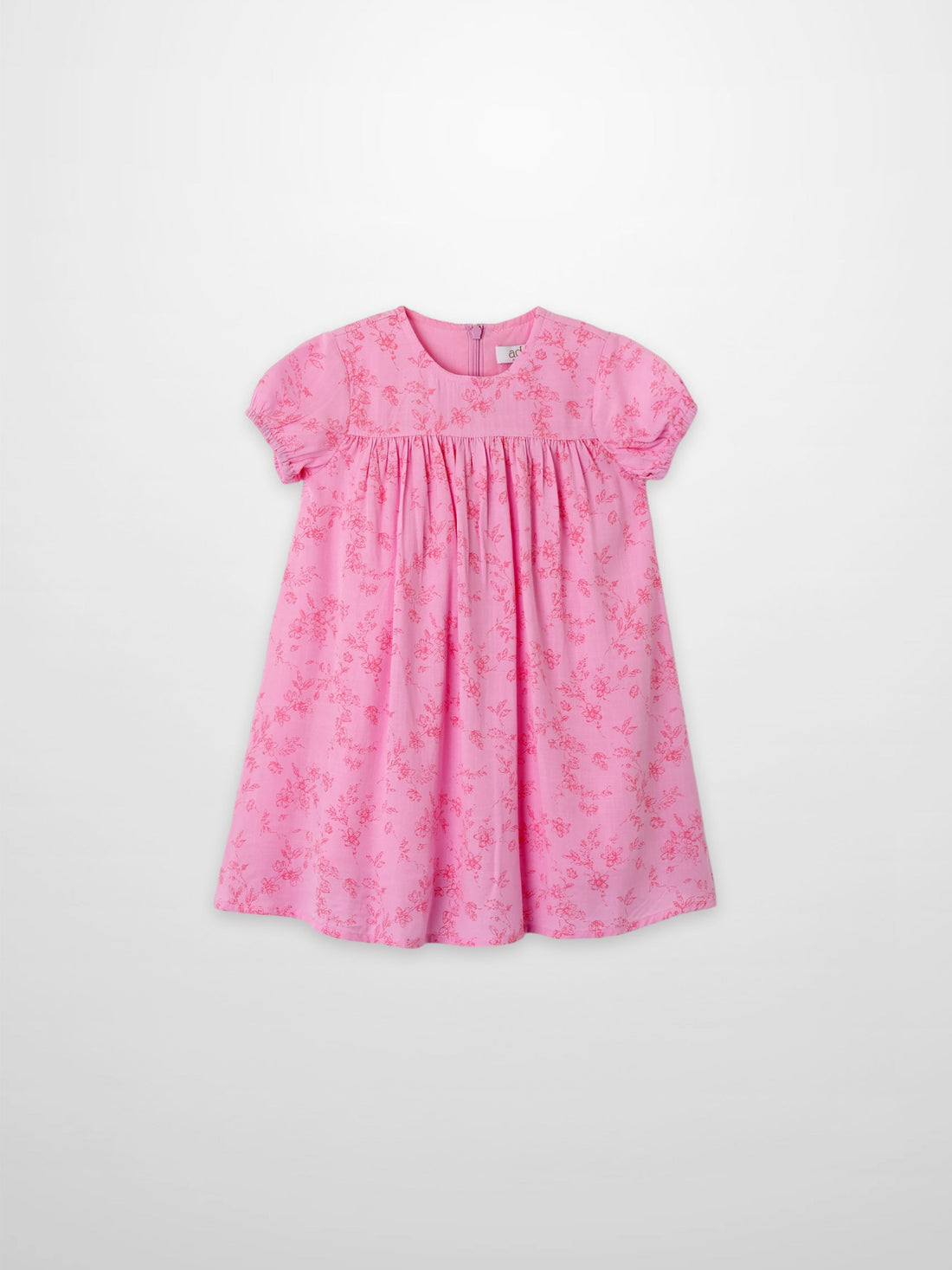 Pink Flower Dress - Short Sleeve
