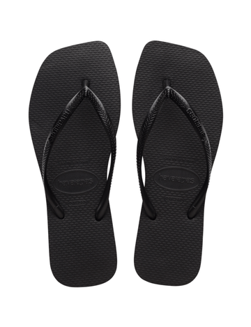 Slim Square Sandal, Black