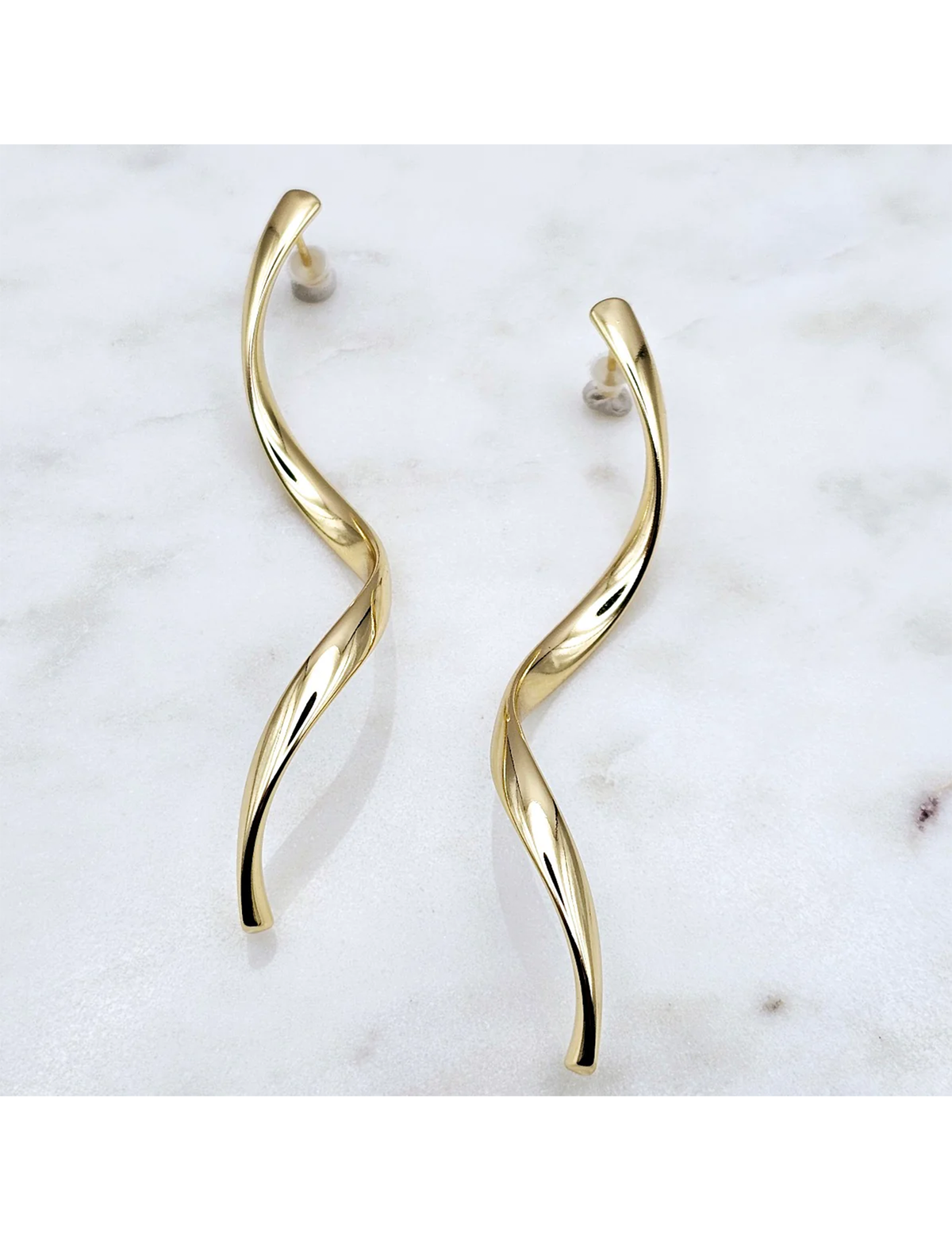 Swirl Earrings, Gold