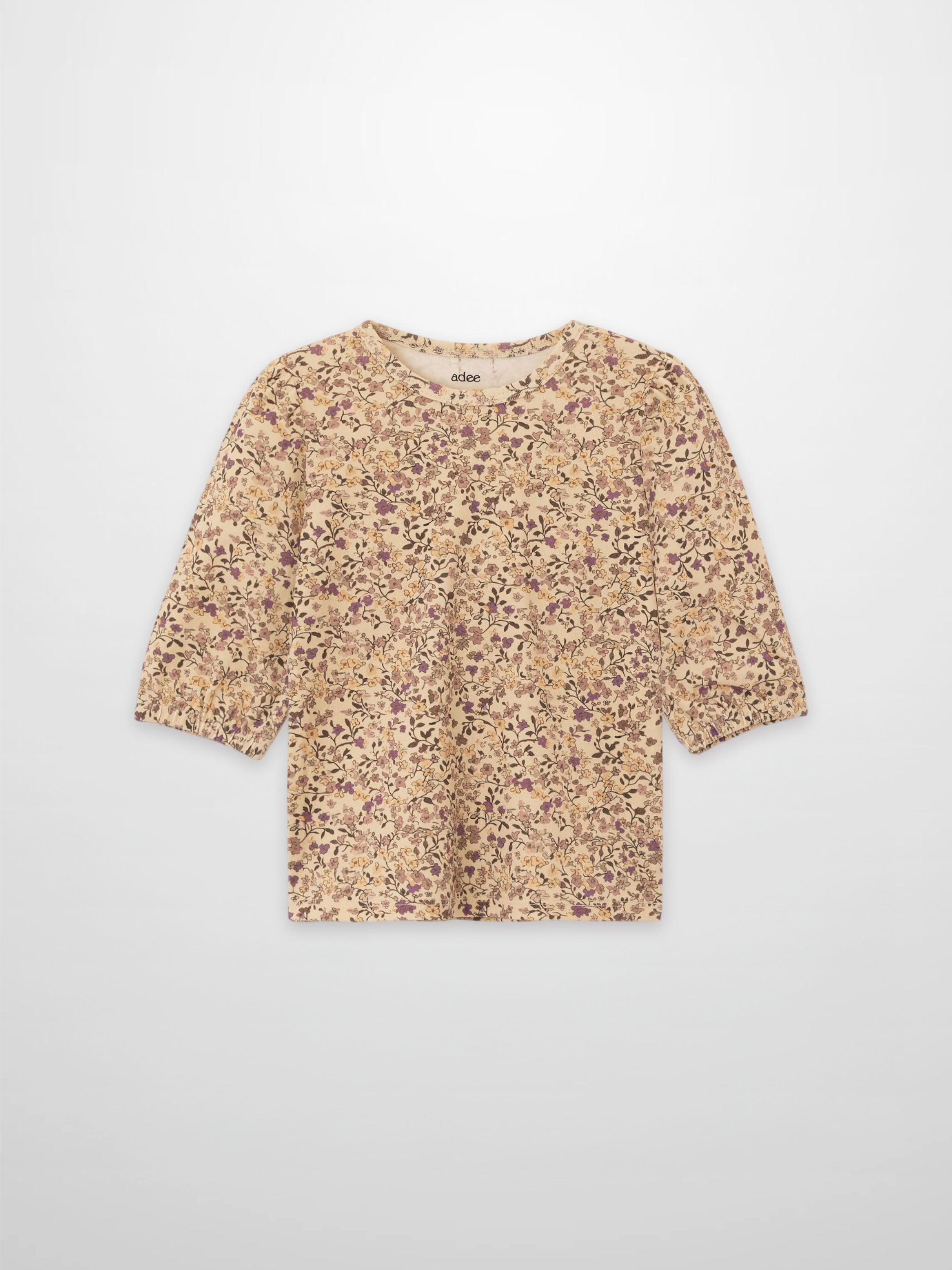 Purple Flower 3/4 Sleeve Shirt